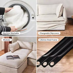 Canapé modulable lavable 4 places Anabei | Assise Memorix+ et oreiller Contour