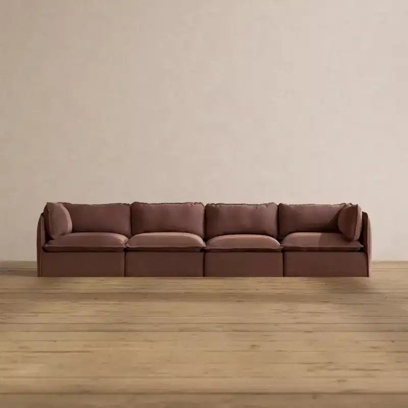 Canapé modulable lavable 4 places Anabei | Assise Memorix+ et oreiller Contour