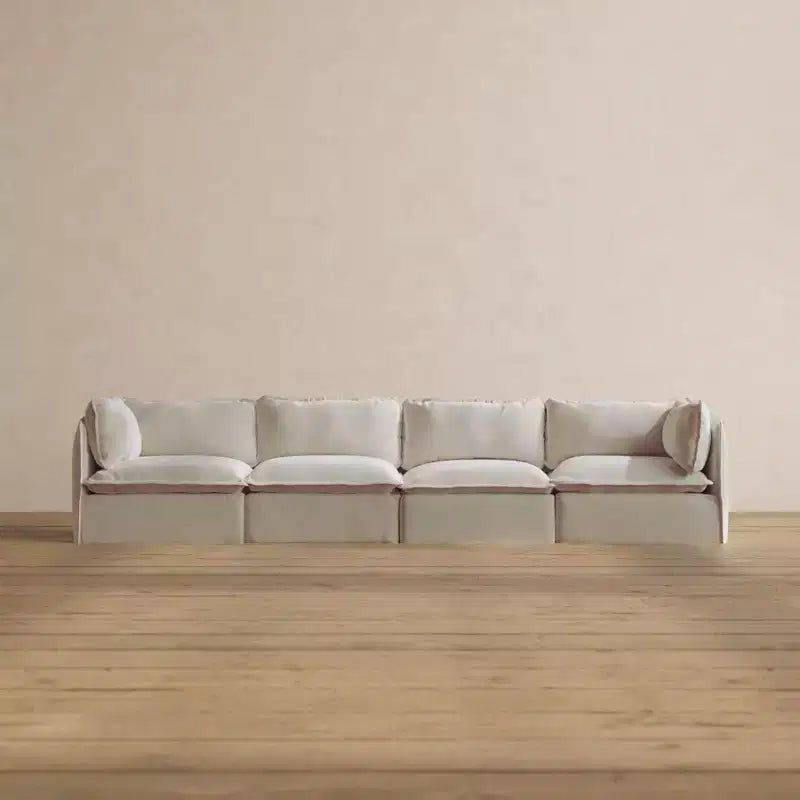 Canapé modulable lavable 4 places Anabei | Assise Memorix+ et oreiller Contour