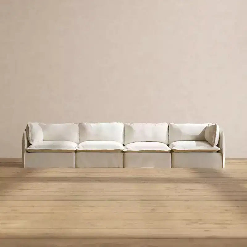 Canapé modulable lavable 4 places Anabei | Assise Memorix+ et oreiller Contour