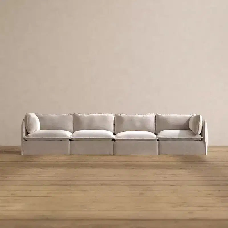 Canapé modulable lavable 4 places Anabei | Assise Memorix+ et oreiller Contour
