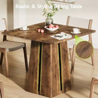 Table à manger carrée en bois Lantine pour 4, 80 cm, table de cuisine de style campagnard avec pied de support robuste pour salle à manger, salon