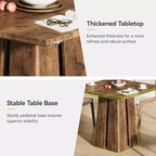 Table à manger carrée en bois Lantine pour 4, 80 cm, table de cuisine de style campagnard avec pied de support robuste pour salle à manger, salon