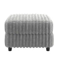 Varos Furry Channel Fabric Down-Filled Ottoman - Light Grey - iNSPIRE Q