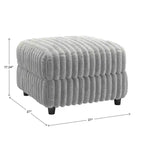Pouf Varos Furry Channel en tissu rembourré de duvet – Gris clair – iNSPIRE Q