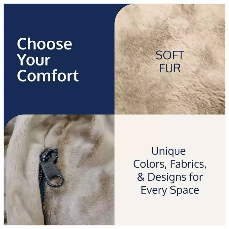 Pouf Ultimate Sack 3 pi, fauteuil géant ultra confortable pour l'intérieur, en fausse fourrure de chameau