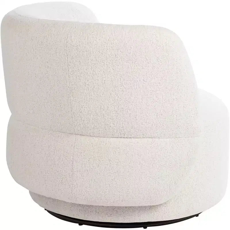 Fauteuil pivotant occasionnel Studio 55D Fontana 36 en tissu bouclette blanc cassé