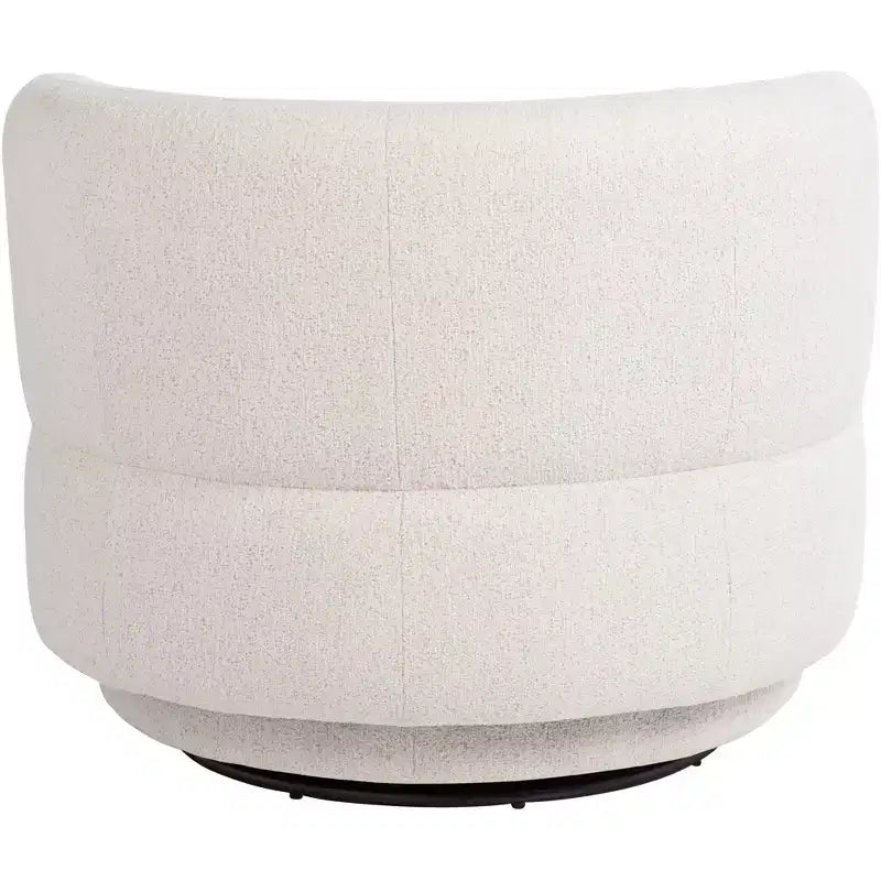 Fauteuil pivotant occasionnel Studio 55D Fontana 36 en tissu bouclette blanc cassé