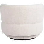 Fauteuil pivotant occasionnel Studio 55D Fontana 36 en tissu bouclette blanc cassé