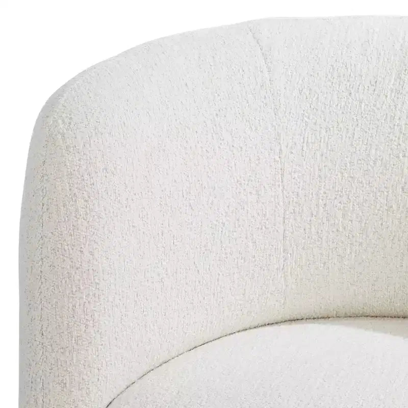 Fauteuil pivotant occasionnel Studio 55D Fontana 36 en tissu bouclette blanc cassé