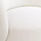 Fauteuil pivotant occasionnel Studio 55D Fontana 36 en tissu bouclette blanc cassé