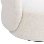 Fauteuil pivotant occasionnel Studio 55D Fontana 36 en tissu bouclette blanc cassé
