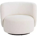 Fauteuil pivotant occasionnel Studio 55D Fontana 36 en tissu bouclette blanc cassé