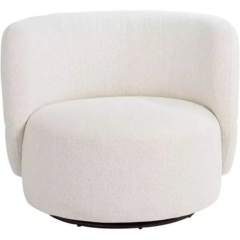Fauteuil pivotant occasionnel Studio 55D Fontana 36 en tissu bouclette blanc cassé