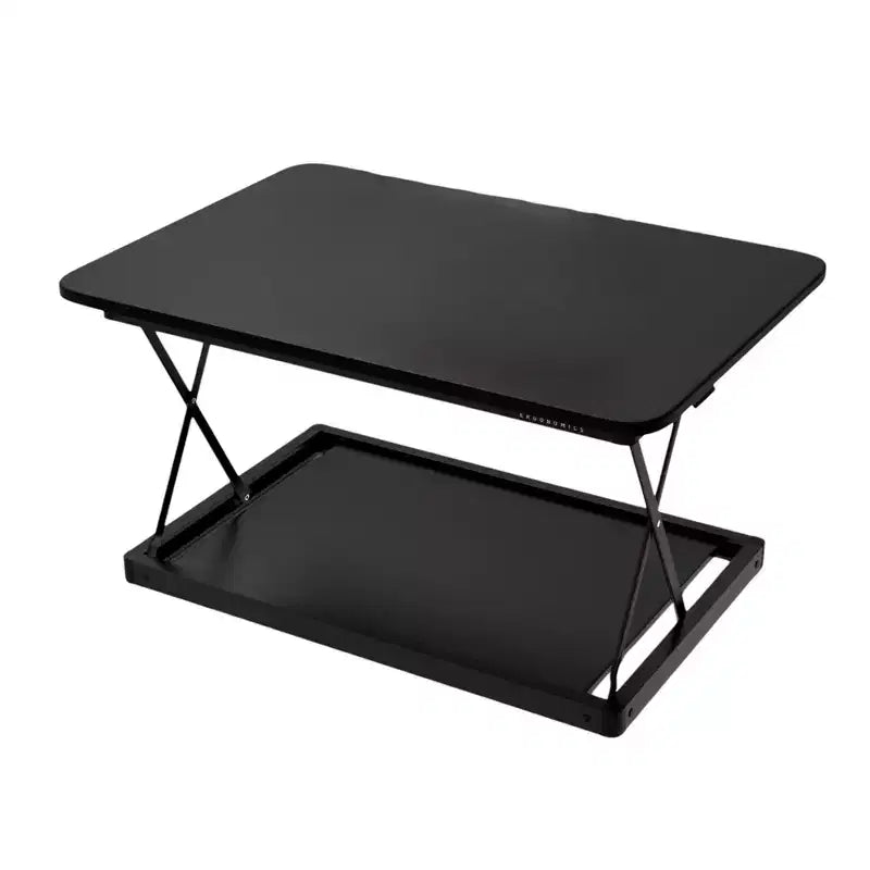 HomeRoots 28 Adjustable Black Stainless Steel Standing Desk Converter