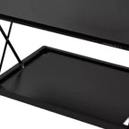 Rehausseur de bureau réglable en acier inoxydable noir HomeRoots 28