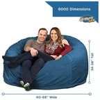 Pouf Ultimate Sack 6 pieds, fauteuil d'intérieur surdimensionné et confortable, Fourrure nuage