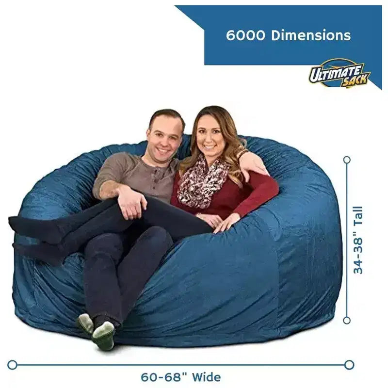 Pouf Ultimate Sack 6 pieds, fauteuil d'intérieur surdimensionné et confortable, Fourrure nuage