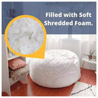 Pouf Ultimate Sack 6 pieds, fauteuil d'intérieur surdimensionné et confortable, Fourrure nuage