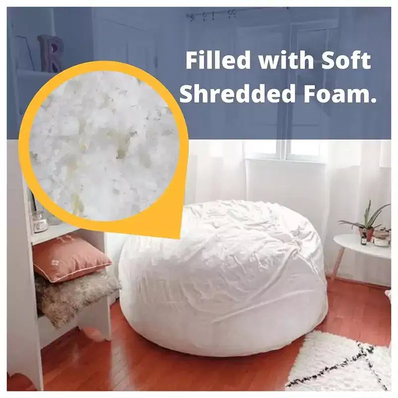 Pouf Ultimate Sack 6 pieds, fauteuil d'intérieur surdimensionné et confortable, Fourrure nuage