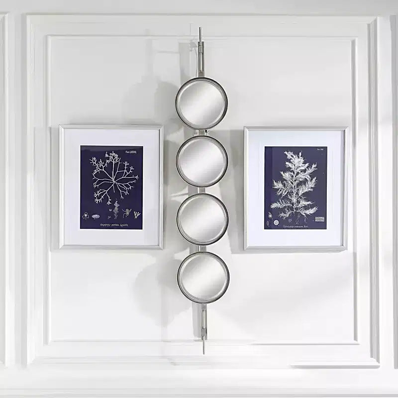 Miroir Mural Uttermost Button Silver Leaf 10 x 60