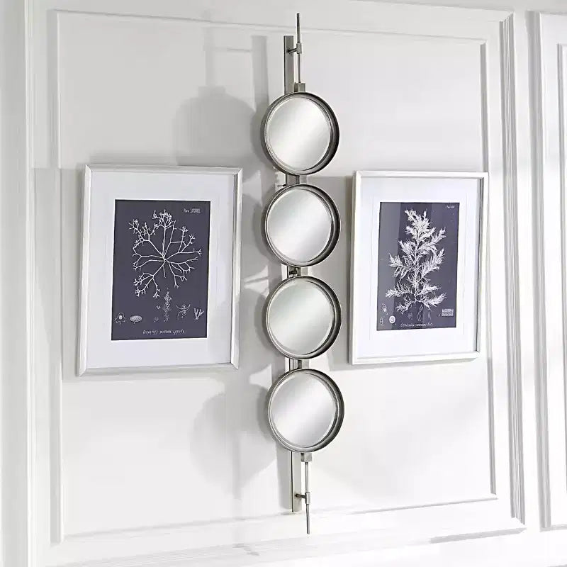 Miroir Mural Uttermost Button Silver Leaf 10 x 60