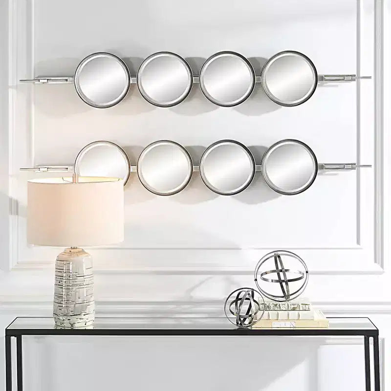 Miroir Mural Uttermost Button Silver Leaf 10 x 60