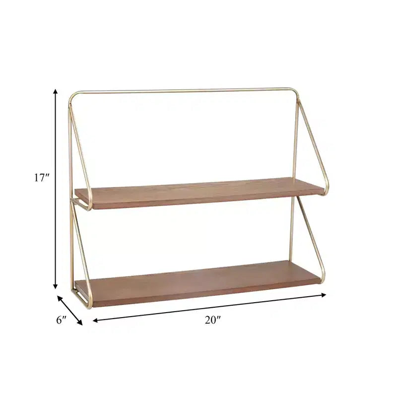 Étagère murale en métal et bois pour la maison – Organisateur de rangement suspendu pour salon, chambre, bureau ou entrée – 20