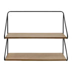 Étagère murale en métal et bois pour la maison – Organisateur de rangement suspendu pour salon, chambre, bureau ou entrée – 20