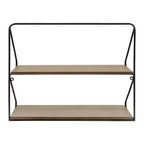 Étagère murale en métal et bois pour la maison – Organisateur de rangement suspendu pour salon, chambre, bureau ou entrée – 20