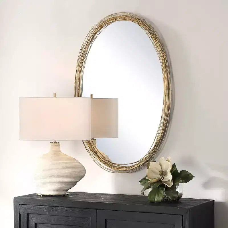 Miroir mural Uttermost Gillian or brossé vieilli 26 x 39
