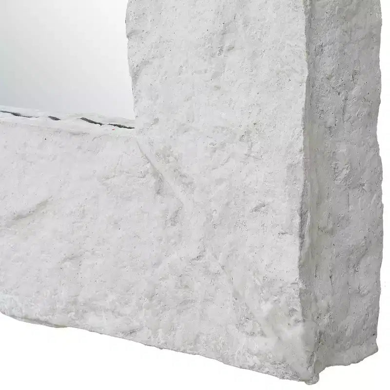 Miroir Mural Rectangulaire Uttermost Quarry Ivoire Vieilli 28 x 48