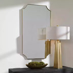 Miroir mural Uttermost Lennox laiton brossé 22 1/4 x 40 1/4