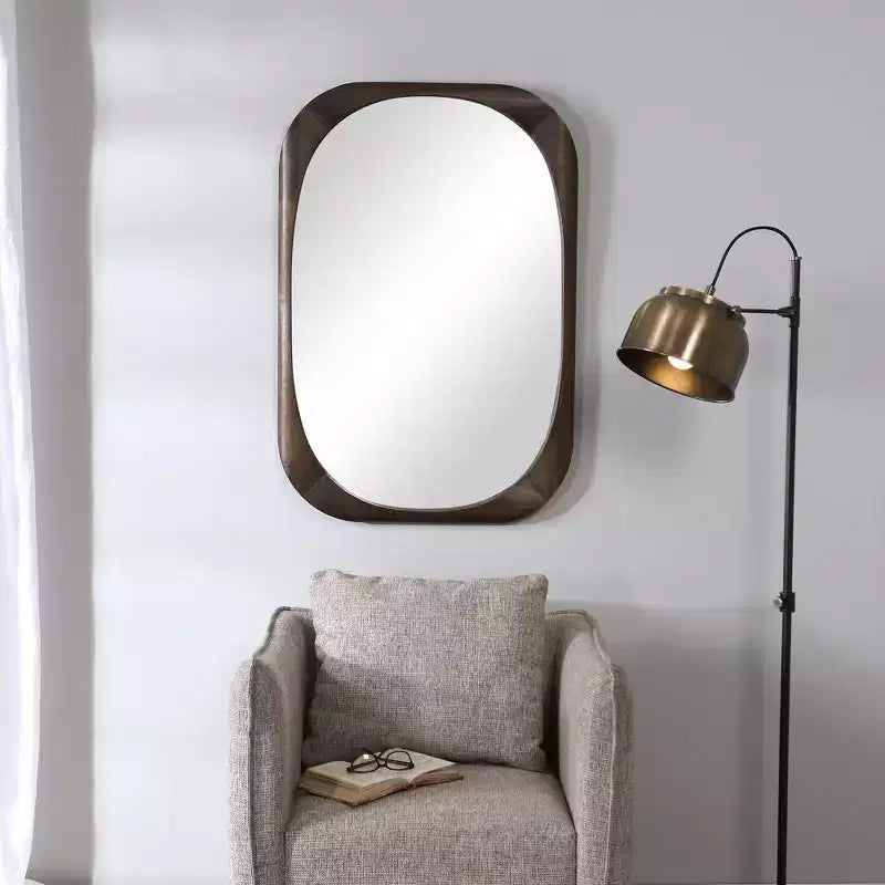 Miroir mural Uttermost Sheldon en noyer foncé 26 x 38