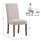 Chaises de salle à manger Parsons rembourrées en tissu Walton Park (lot de 2) - Naturel clair/beige - iNSPIREQ