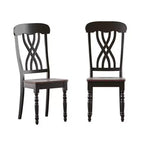 Chaises de salle à manger Ohana bicolores à dossier croisé (lot de 2) - iNSPIREQ