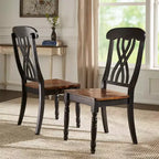Chaises de salle à manger Ohana bicolores à dossier croisé (lot de 2) - iNSPIREQ