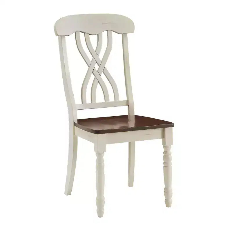 Chaises de salle à manger Ohana bicolores à dossier croisé (lot de 2) - iNSPIREQ