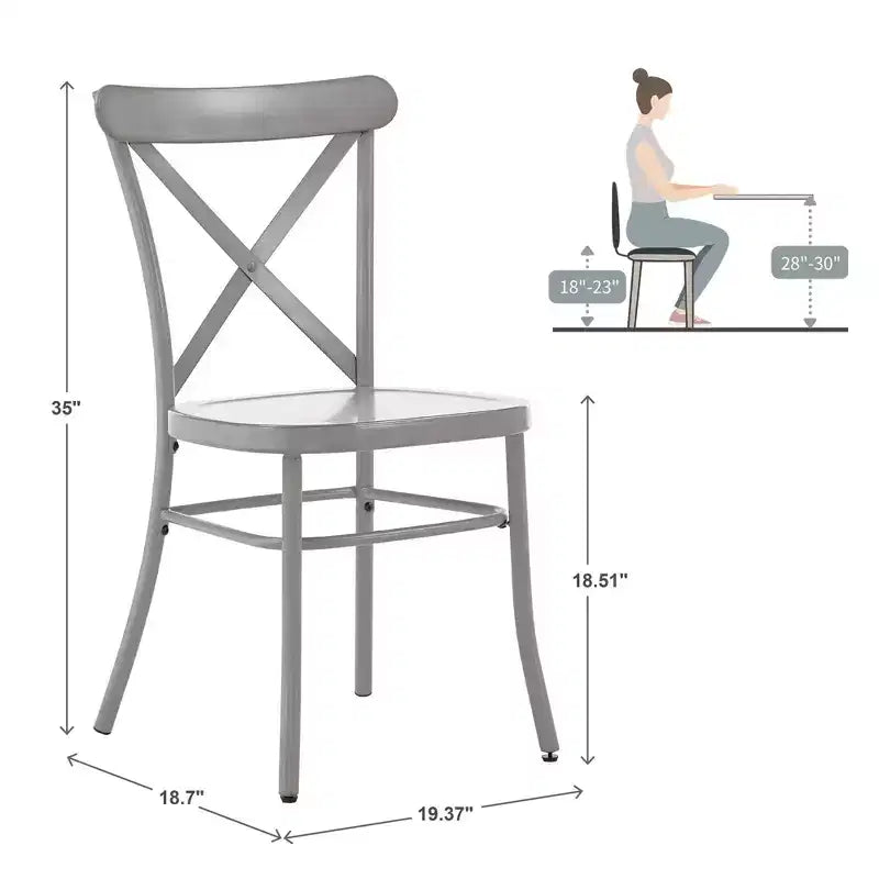 Chaises de salle à manger Perry en métal (Lot de 2) - iNSPIREQ