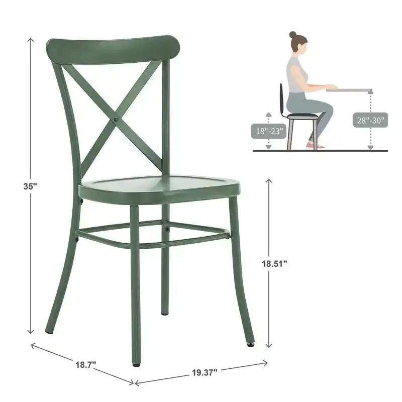 Chaises de salle à manger Perry en métal (Lot de 2) - iNSPIREQ