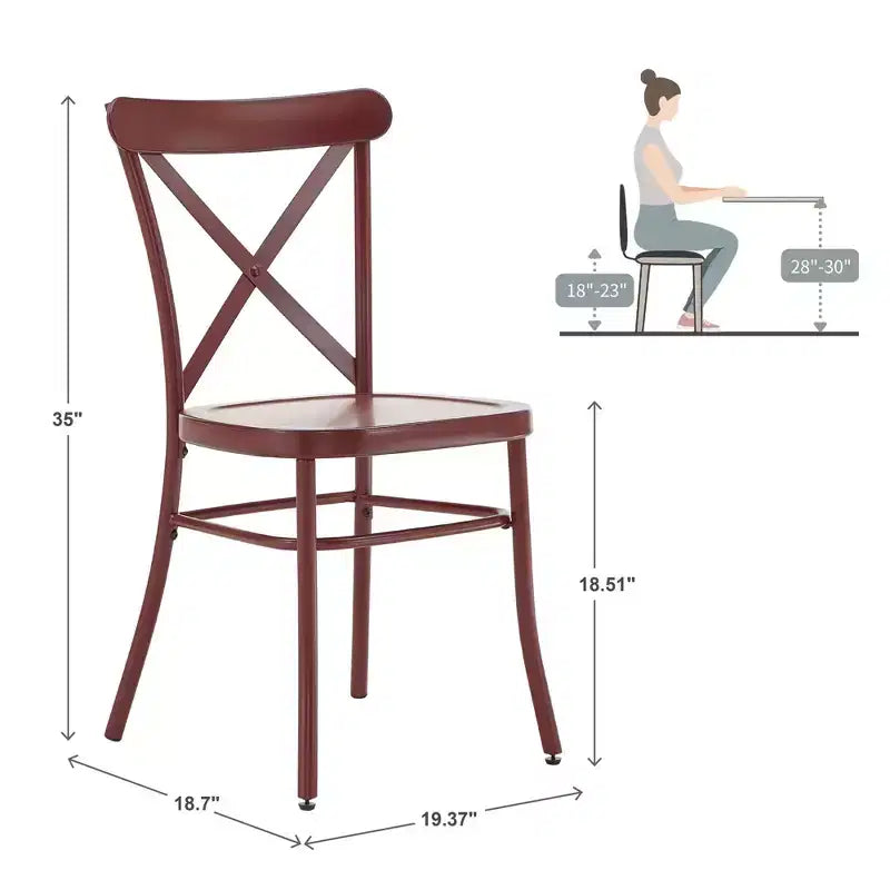 Chaises de salle à manger Perry en métal (Lot de 2) - iNSPIREQ