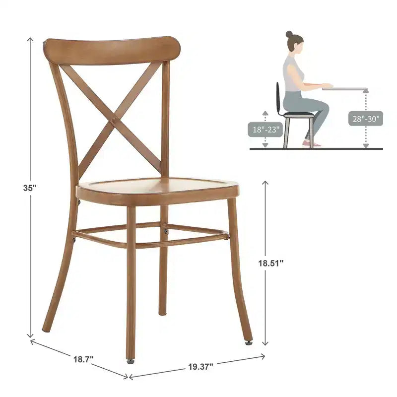 Chaises de salle à manger Perry en métal (Lot de 2) - iNSPIREQ