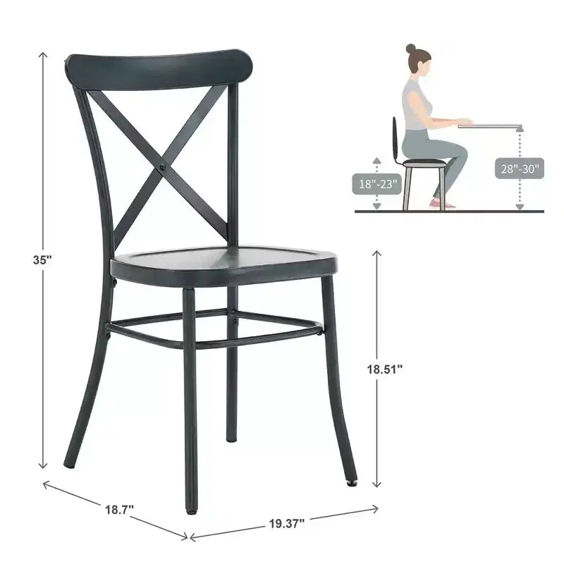 Chaises de salle à manger Perry en métal (Lot de 2) - iNSPIREQ