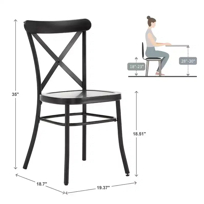 Chaises de salle à manger Perry en métal (Lot de 2) - iNSPIREQ