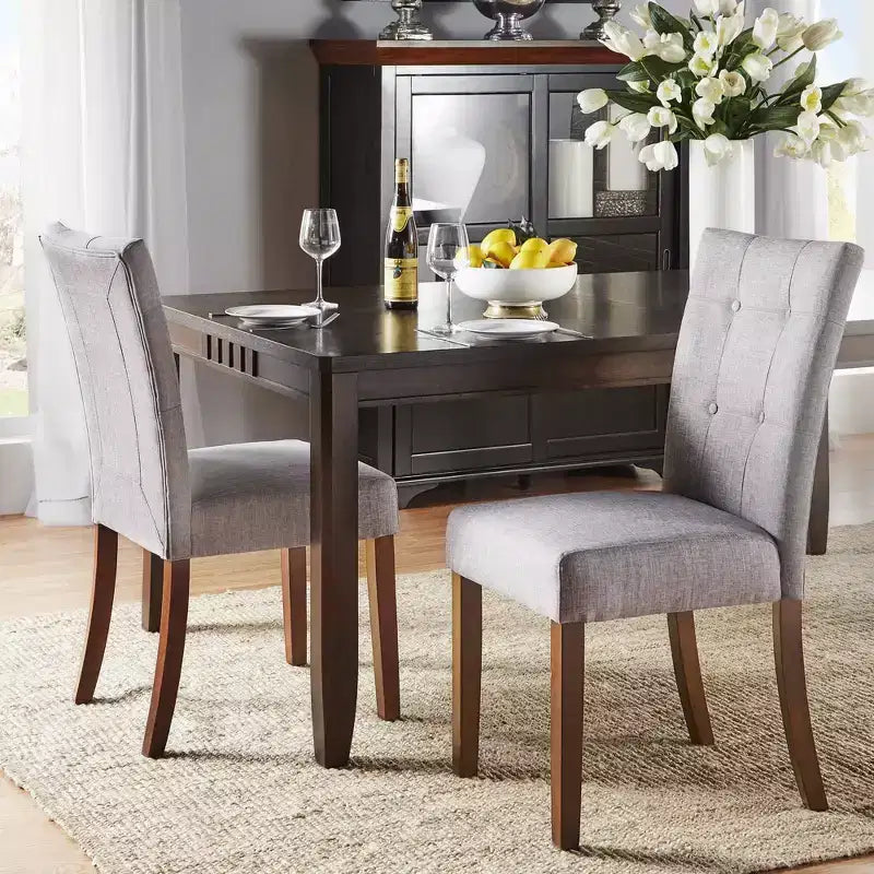 Chaises de salle à manger rembourrées Owen Cherry Finish (Lot de 2) - iNSPIREQ