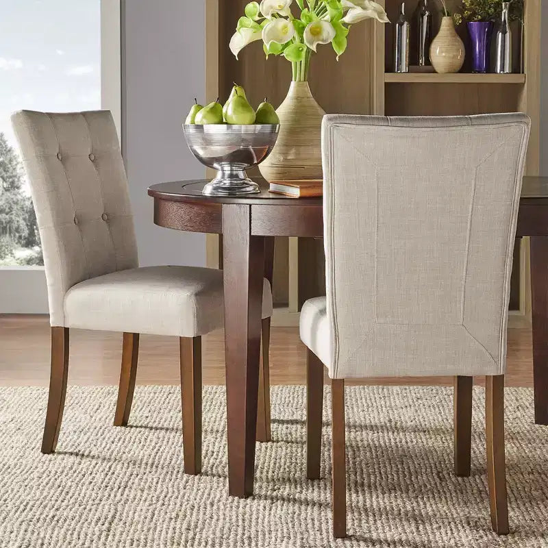 Chaises de salle à manger rembourrées Owen Cherry Finish (Lot de 2) - iNSPIREQ
