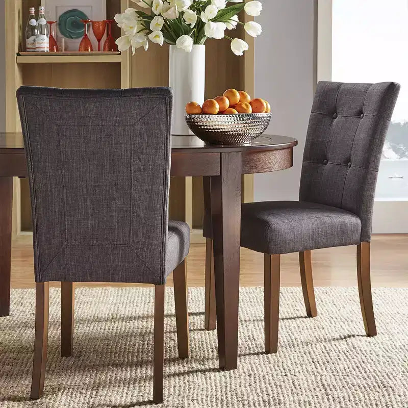 Chaises de salle à manger rembourrées Owen Cherry Finish (Lot de 2) - iNSPIREQ