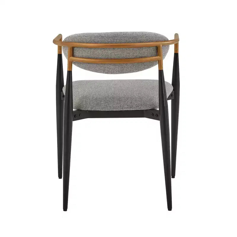 Chaise de salle à manger Merced style moderne du milieu du siècle, finition bicolore cuivre et noir (lot de 2) - iNSPIREQ
