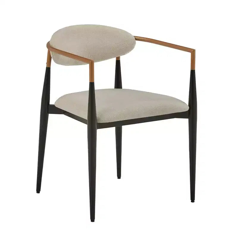 Chaise de salle à manger Merced style moderne du milieu du siècle, finition bicolore cuivre et noir (lot de 2) - iNSPIREQ