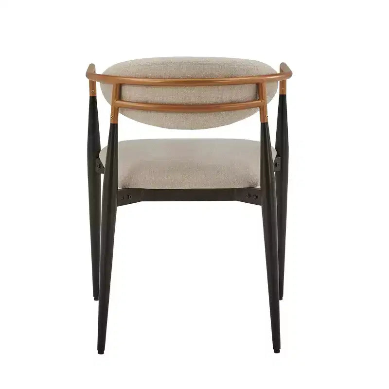 Chaise de salle à manger Merced style moderne du milieu du siècle, finition bicolore cuivre et noir (lot de 2) - iNSPIREQ